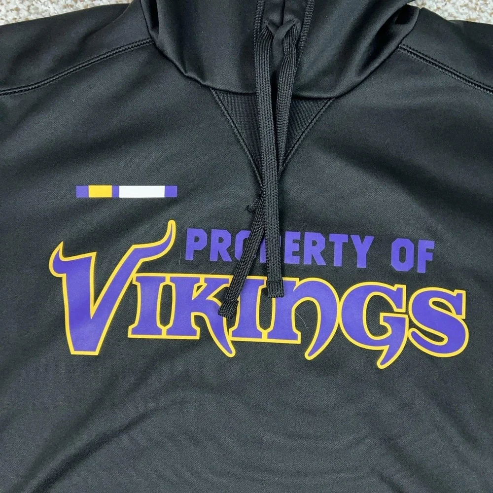 Minnesota Vikings Hoodie Mens Medium Black NFL Football Nike Dri Fit Sweatshirt